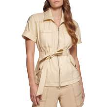 Calvin Klein Women Missy Everyday Short Sleeve Belted Lined Jacket