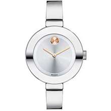 Movado Women 39 S Bold Bangles Stainless Steel Watch With Sunray Dial Silver Gold Pink Model 3600194