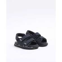 Giày Sandal Da Bé Trai Màu Xanh Đen Size 4Uk