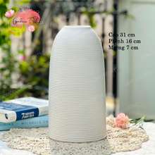 Bình Gốm Dáng Chuông Cao 31 Cm Men Nâu