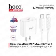 Bộ sạc nhanh PD30W Type-C to Type-C C76 Pro