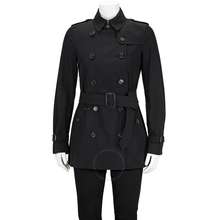 Burberry Open Box Ladies Heritage Black Kensington Black Short Trench Coat Brand Size 0 Us Size 00