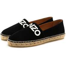 Giày Slip On Logo Canvas Espadrilles Màu Đen