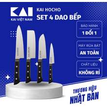 Set 4 Dao Nhà Bếp Hocho Cán Nhựa Pp Cao