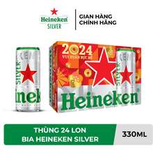 Thùng 24 lon bia Silver 330ml/lon Mẫu