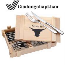 Bộ Dao Dĩa Steak Set 12 Món, Hộp Gỗ Sang