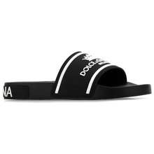 Dép Nam Dolce Gabbana D G Black Slides With Logo 