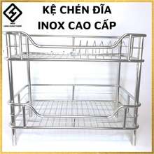 Kệ Chén Đĩa Inox Cao Cấp 100% (30X50X42) 2 