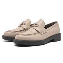 Giày Lười Nữ Icon Leather Loafers Taupe