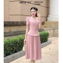 Đầm Peplum Dự Tiệc Nhật Vy Cổ V Đính 