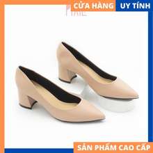 Giày Cao Gót Đế Vuông 5Cm Mũi Nhọn Basic 