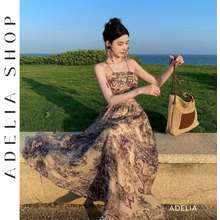 「Adelia」Đầm Maxi 2 Dây Dáng Dài Hở