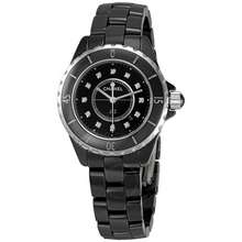 H1419 Chanel J 12  Black Large Size with Diamonds  Essential Watches