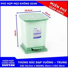 Thùng rác đạp Vuông cao cấp Trung - Giao 