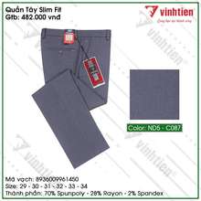 Quần Tây Dáng Trẻ 0Ly Slimfit 482 - Nhiều 