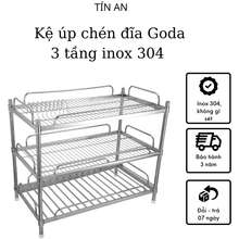 Kệ Úp Bát Đĩa Inox 304 Loại 3 Tầng