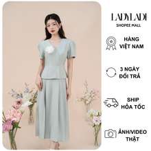 Đầm Peplum Cổ V Màu Xanh Mint Thanh Lịch