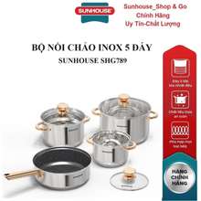 Bộ Nồi Kèm Chảo Inox 5 Đáy Shg789_Hàng