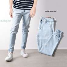 Quần Jogger Jean Xanh Nhạt Mẫu Jean Nam Co