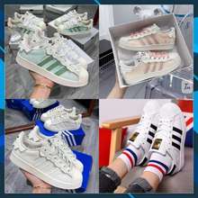 Giày Sneaker Adidas Superstar Hồng + Xanh Kem Trắng, Giầy Das Sò 3 Sọc Hồng, Xanh Nữ Cực Chất Hot Trend 2022