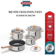 Bộ Nồi Chảo Inox 5 Đáy Shg789 Cao Cấp