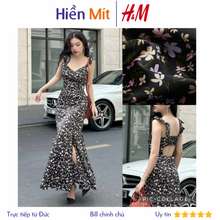 Đức - Đầm Dài Midi Lụa Satin Hoa Nhí