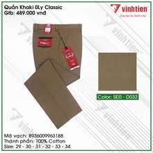 Quần Kaki 0 Ly Trung Niên 100% Cotton Màu