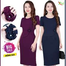 Đầm Peplum Kết Hoa Thủ Công Cực Sang