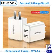 Củ Sạc Nhanh 2 Cổng 5V/2.1A - Hàng Chất