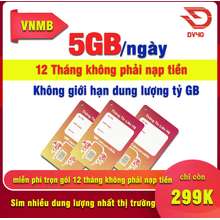 Sim 4G 21G12 MDT50 MDT15 5GB/Ngày 150GB/tháng