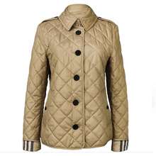Burberry Áo Khoác Nữ Frankby Quilted Jacket Canvas Màu Be Size L