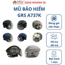 GRS Mũ Bảo Hiểm Nam Nữ Nửa Đầu 1/2 Có Kính Âm Grs A737K Freesize Nhiều Màu Siêu Hot