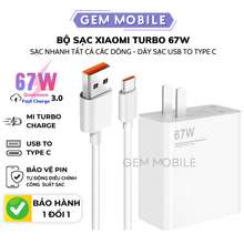 Bộ Củ Và Dây Cáp Sạc Xiaomi 33W 67W,