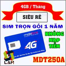 Sim 4G 1 Năm Gói Mdt250A (4Gb 1 Tháng) Trọn