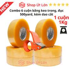 Combo 6 cuộn băng keo trong đục 500yard 1