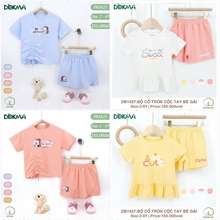 Bộ Quần Áo Cộc Tay Bé Gái Cotton Kid