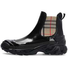 Giày Boot Nam Black Chelsea Boots With Logo