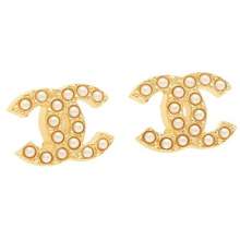 Chanel Khuyên Tai CC Mark Ladies Earrings Yellow Gold