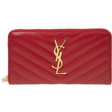 Ví Nữ Yves Saint Laurent Red Leather Long