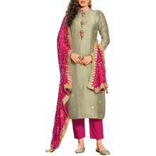 Partywear Silk Handwork Salwar Kameez Suit With