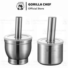 Cối Chày Inox 304 Đúc Nguyên Khối, Kháng 