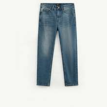 Quần Jeans Nam Màu Xanh Slim Cropped