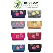 Ví Cầm Tay Nữ Clutch Vải Tafta Cao Cấp