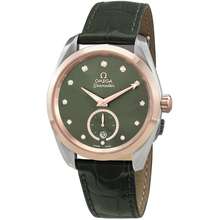 Omega Seamaster Automatic Chronometer Diamond Green Dial Ladies Watch 220 23 38 20 60 001