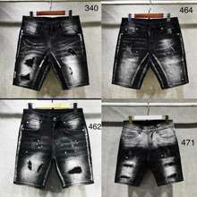 Quần Short Jean Nam Dsq Đen Wash Chẻ Thân