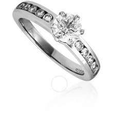 Ladies Engagement Ring With A Channel Set Diamond 