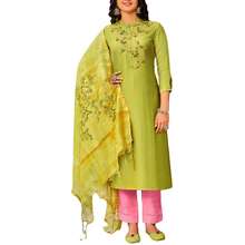 Crunch Silk Kantha Handwork Salwar Kameez Suit