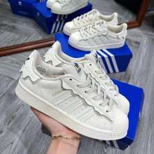 Giày Thể Thao Nữ Adidas Mũi Sò .Giày Adidas Sò Trắng Kem Ful Hộp Ful Box-Genz365