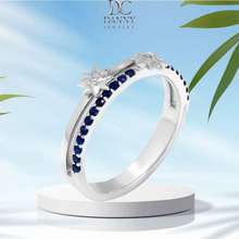 Nhẫn Nữ Bạc 925 Xi Rhodium Đá Sapphire