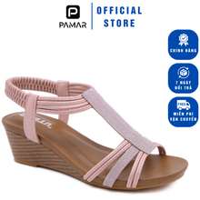 Giày Sandal Nữ Đế Xuồng Quai Dây Đan